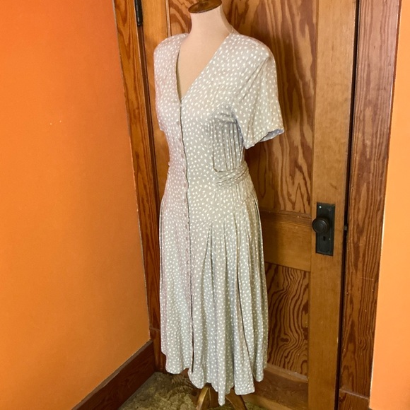 Vintage ToGetHer Polka Dot Dress | Button Front Midi Flutter Sleeve - Picture 10 of 12